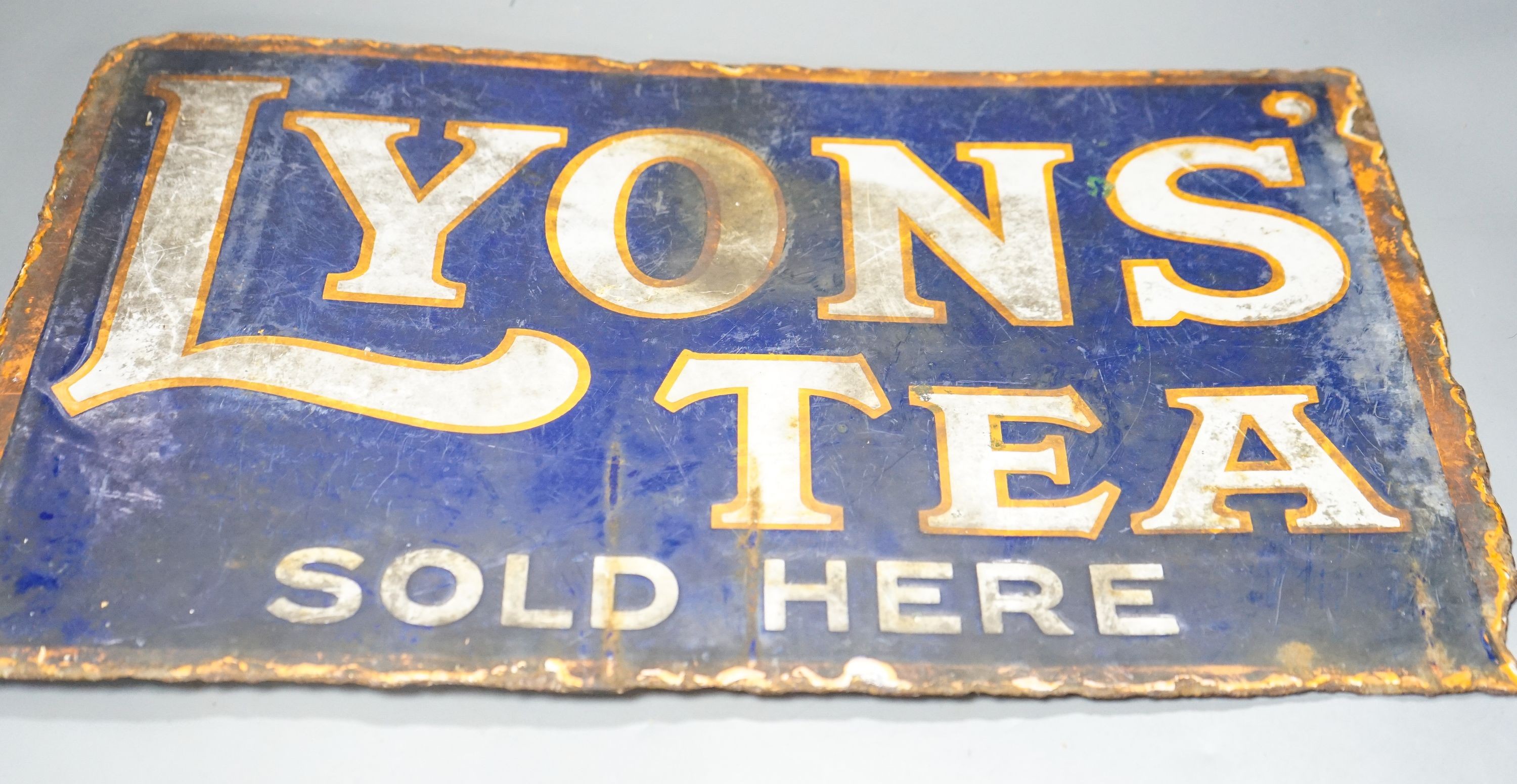 A Lyons Tea enamelled sign 30x46cm